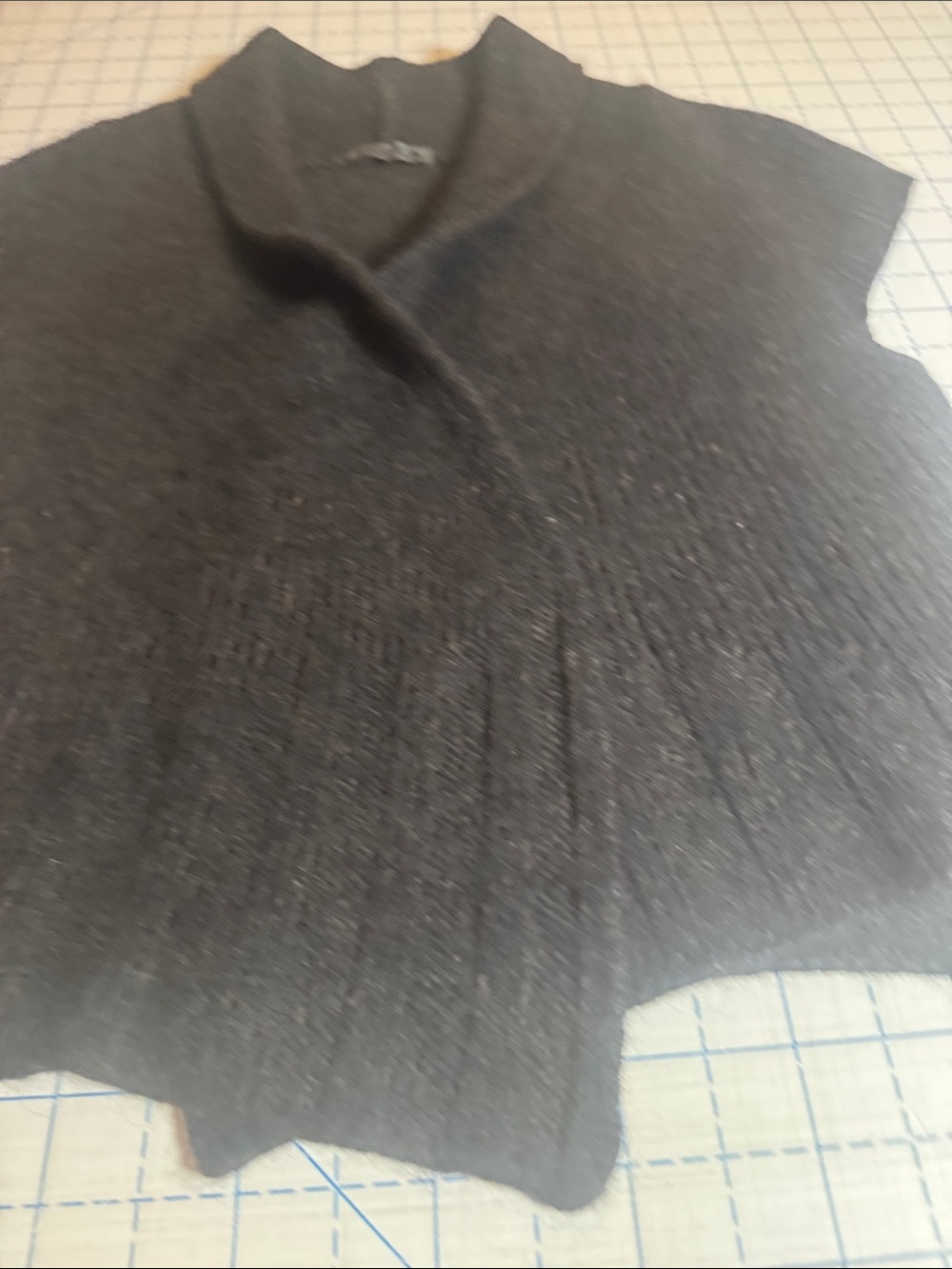 Cap Sleeve  Shawl-Collar Knit Cardigan —  charcoal S